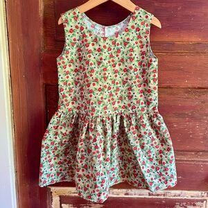 Handmade Sleeveless Floral Top, Flared Ruffle Hem / Peplum, Floral with Violets